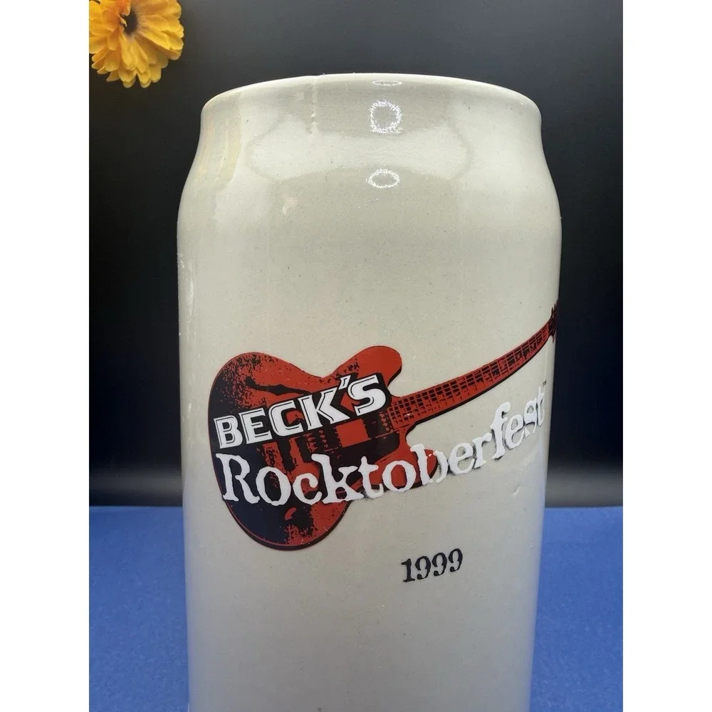 Vintage Beck's Rocktoberfest Collectible 1 Lt Stoneware Beer‎ Stein From Germany